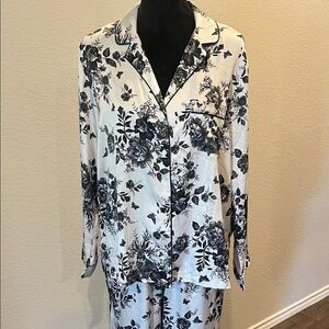 Victoria's Secret Monochrome Silky Floral Pajama Set